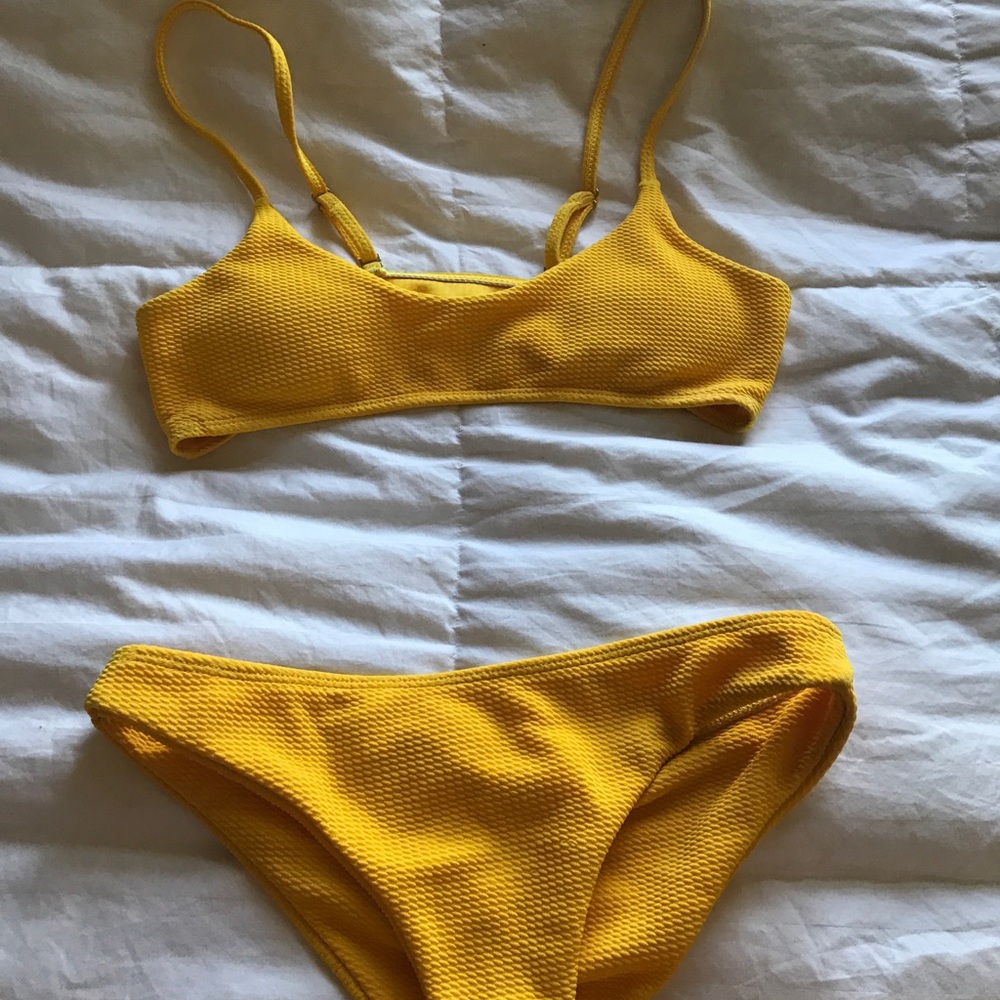 brand new yellow swimsuit